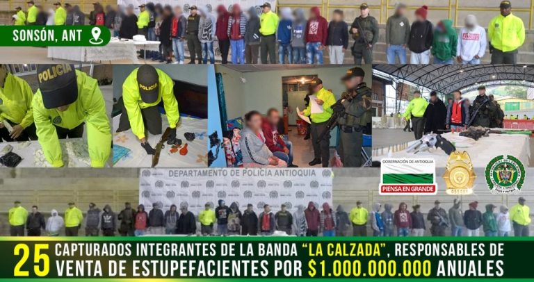 25 capturados por narcotráfico y microtráfico, en Sonsón