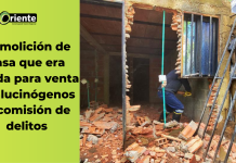 Demolición de casa que era usada para venta de alucinógenos y comisión de delitos