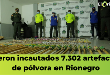 Fueron incautados 7.302 artefactos de pólvora en Rionegro