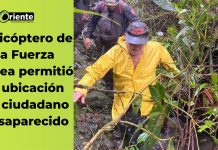 Helicóptero de la Fuerza Aérea permitió la ubicación de ciudadano desaparecido