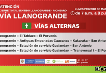El 1 de marzo habrá cierre total de la vía en sentido Llanogrande- Rionegro