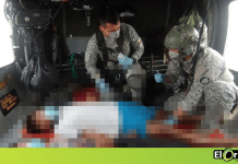 Indígenas heridos tras caer en campo minado, fueron evacuados en helicóptero