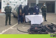Capturados 4 sujetos que robaban cable en Rionegro