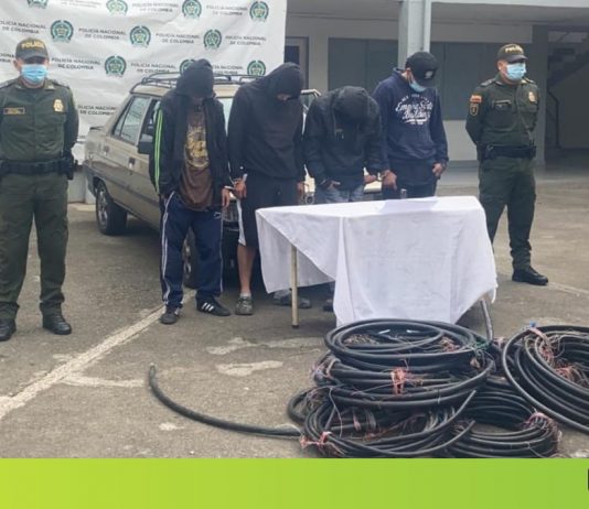 Capturados 4 sujetos que robaban cable en Rionegro