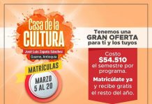 Este viernes iniciarán los procesos de matrícula en la Casa de la Cultura de Guarne