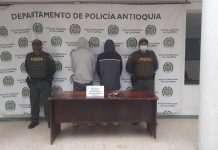 Capturan a dos hermanos en Marinilla, por porte ilegal de arma de fuego.