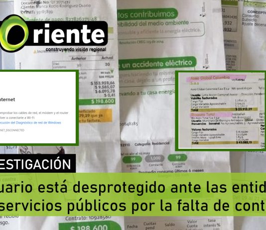 Investigación: El usuario está desprotegido ante las entidades de Servicios Públicos por la falta de control