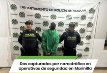 Dos capturados por narcotráfico en operativos de seguridad en Marinilla