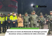 Operativo en Centro de Retención de Rionegro permite decomisar armas y evidencia de redes criminales