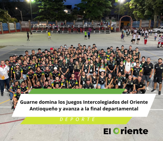 Guarne domina los Juegos Intercolegiados del Oriente Antioqueño y avanza a la final departamental