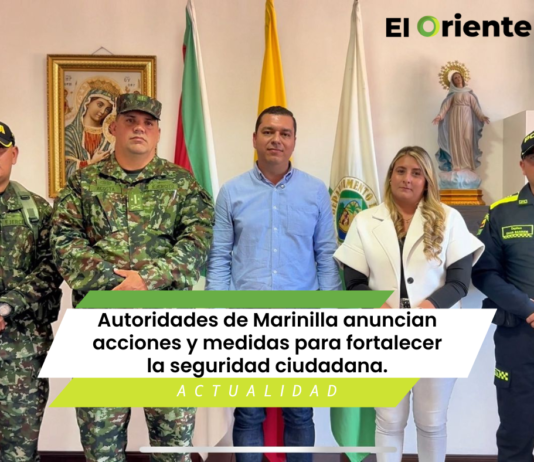 Autoridades de Marinilla anuncian acciones y medidas para fortalecer la seguridad ciudadana.