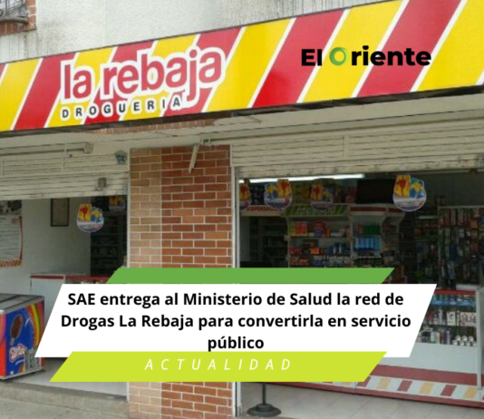 SAE entrega al Ministerio de Salud la red de Drogas La Rebaja para convertirla en servicio público