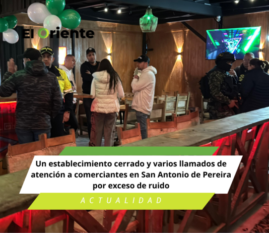 Un establecimiento cerrado y varios llamados de atención a comerciantes en San Antonio de Pereira por exceso de ruido