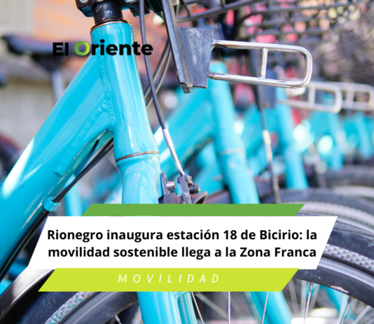 Rionegro inaugura estación 18 de Bicirio: la movilidad sostenible llega a la Zona Franca