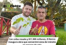 Con ceiba rosada y $11.900 millones, El Retiro inaugura obra que convertirá zona de tránsito en espacio de vida