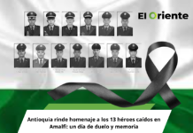 Antioquia rinde homenaje a los 13 héroes caídos en Amalfi: un día de duelo y memoria