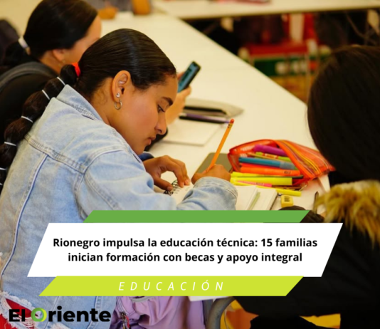 Rionegro impulsa la educación técnica: 15 familias inician formación con becas y apoyo integral