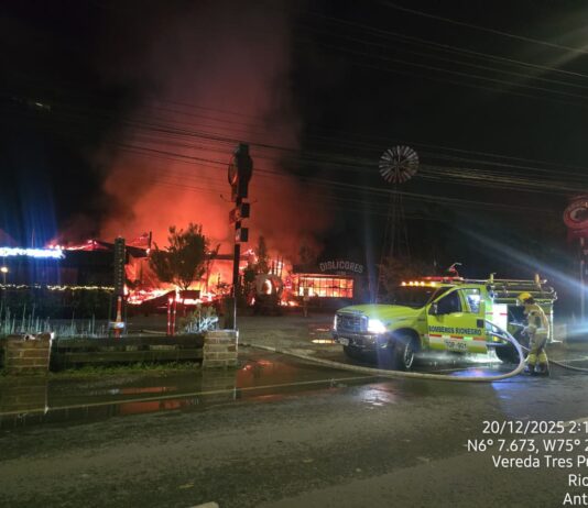 Incendio causa daños estructurales en restaurante de Llanogrande