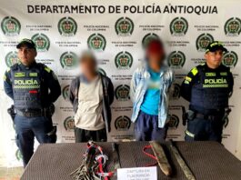 Capturados en flagrancia dos hombres y aprehendido un menor por deforestación en La Unión