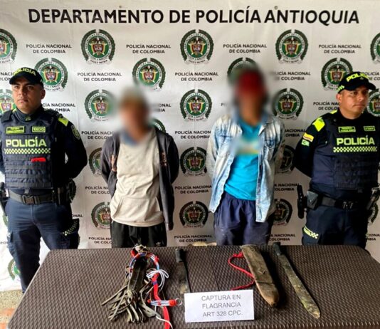 Capturados en flagrancia dos hombres y aprehendido un menor por deforestación en La Unión