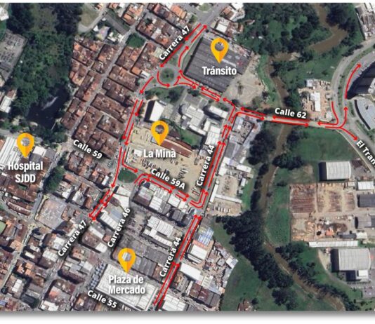 Reordenamiento vial en Rionegro: Prueba piloto busca descongestionar el sector Fiscalía y La Galería.