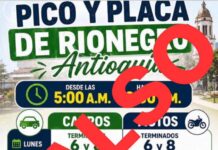 Alcaldía de Rionegro desmiente implementación de pico y placa
