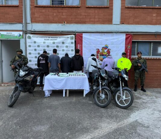 Capturan en Rionegro a seis presuntos integrantes del Clan del Golfo señalados de varios homicidios